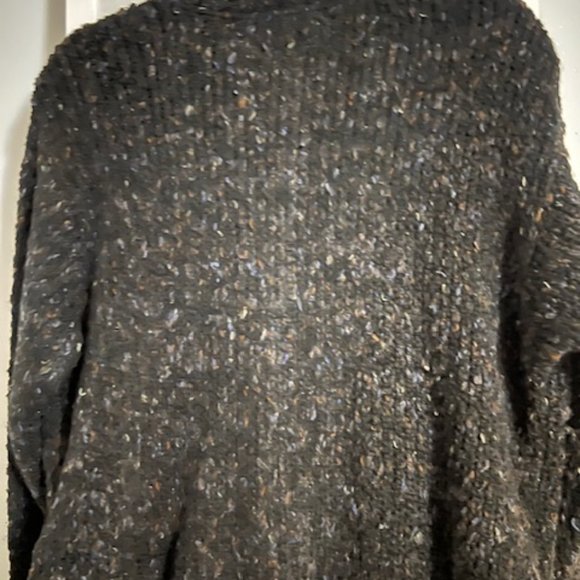 NWT Women's Relais  Vintage 90s Tweed Knit Cardigan Black/Blue/Tan One Size - Picture 4 of 7